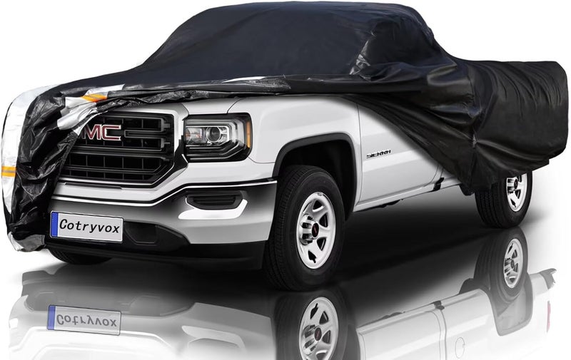 Cotryvox GMC Sierra Truck Cover Custom Fit 2002-2026 Double/Extended/Crew Cab SB (5.7'-6.6') with Door Zipper, 12 Layers Full Exterior Pickup Truck Cover Waterproof All Weather, Wind Dust Sun and UV Protecor. - Image 1